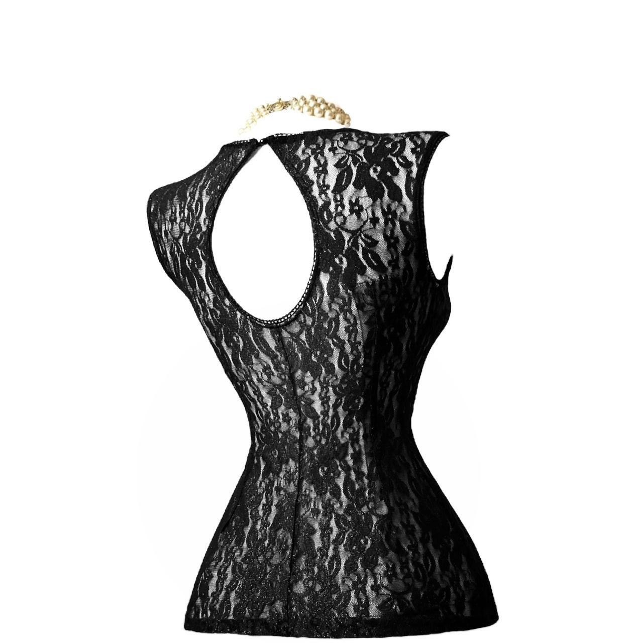 Vintage So unique lace gothic avant - garde blouse Size S / US 4 / IT 40 - 3 Thumbnail