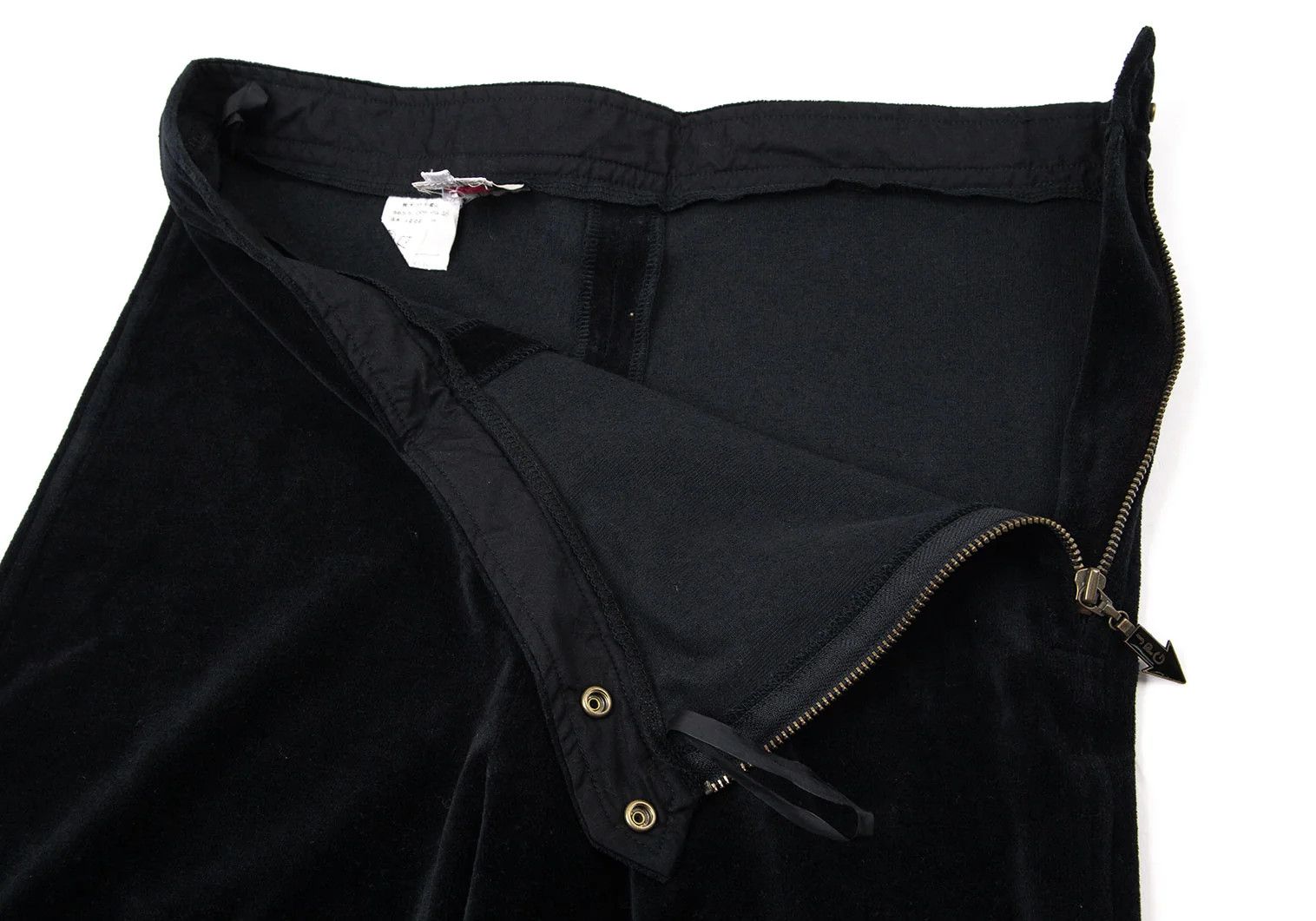 Jean Paul Gaultier Velvet Pile Side-Opening Pants in Black, Size 48 Size US 32 / EU 48 - 4 Thumbnail