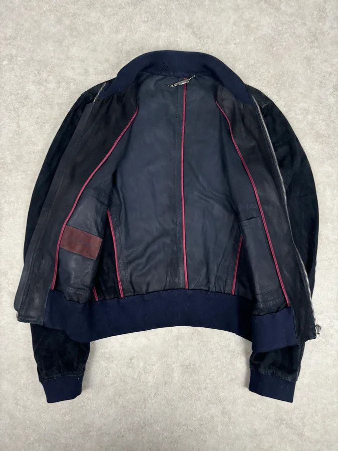Dolce & Gabbana 2010s Dolce & Gabbana Navy Leather Bomber Jacket Size US M / EU 48-50 / 2 - 7 Thumbnail