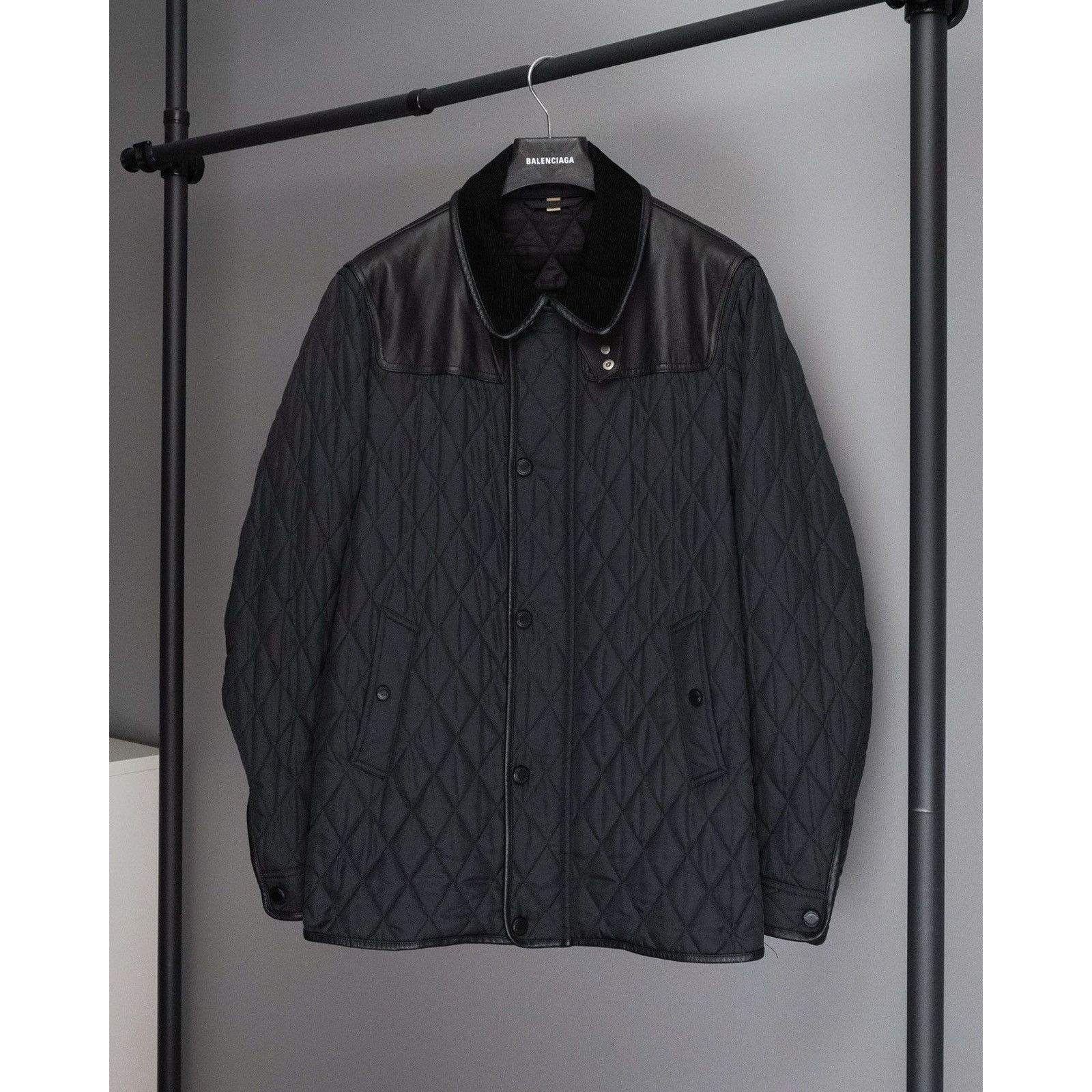Burberry Burberry quilted cord collar black lamb leather jacket Size US L / EU 52-54 / 3 - 1 Thumbnail