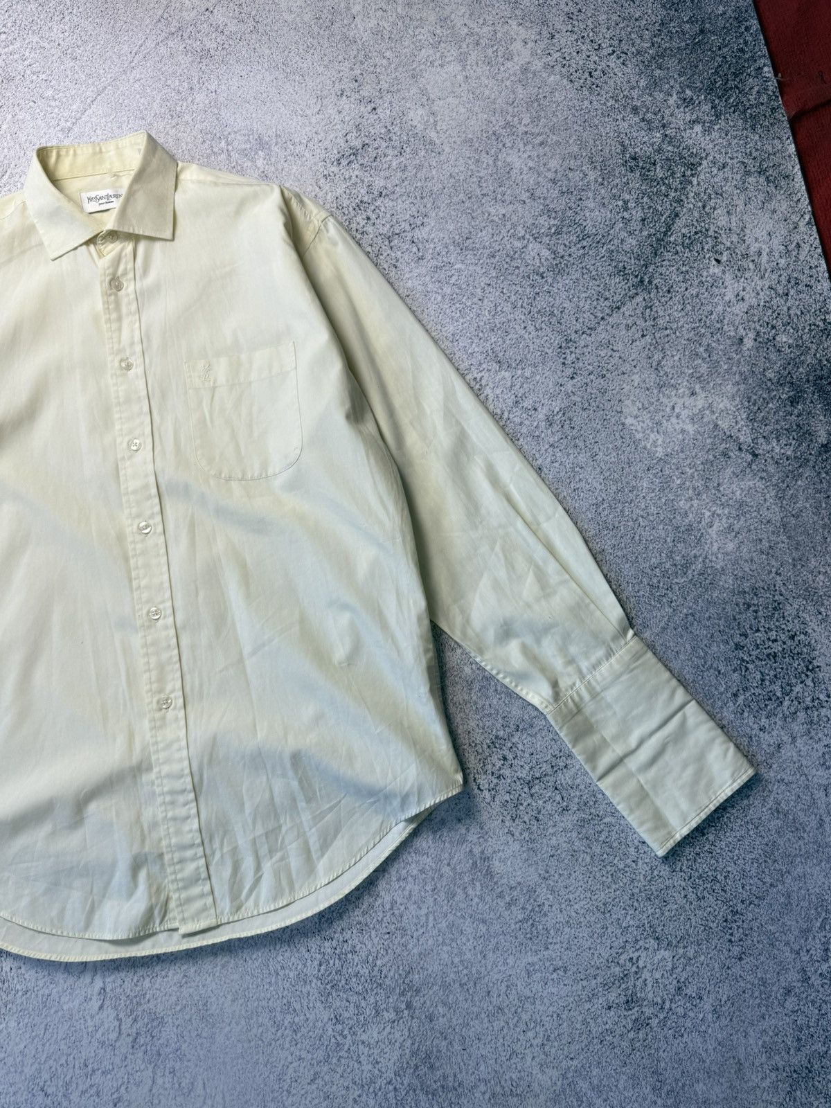 Vintage Yves Saint Laurent Classic Wedding Shirt with Cufflinks Size US L / EU 52-54 / 3 - 7 Thumbnail