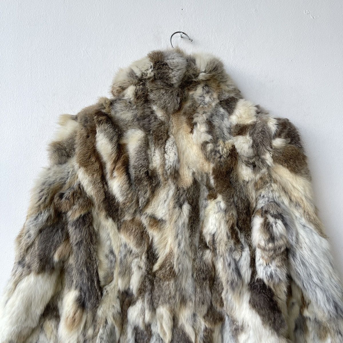 Other Vintage Real Rabbit Fur Mottled Coat Size M / US 6-8 / IT 42-44 - 5 Thumbnail