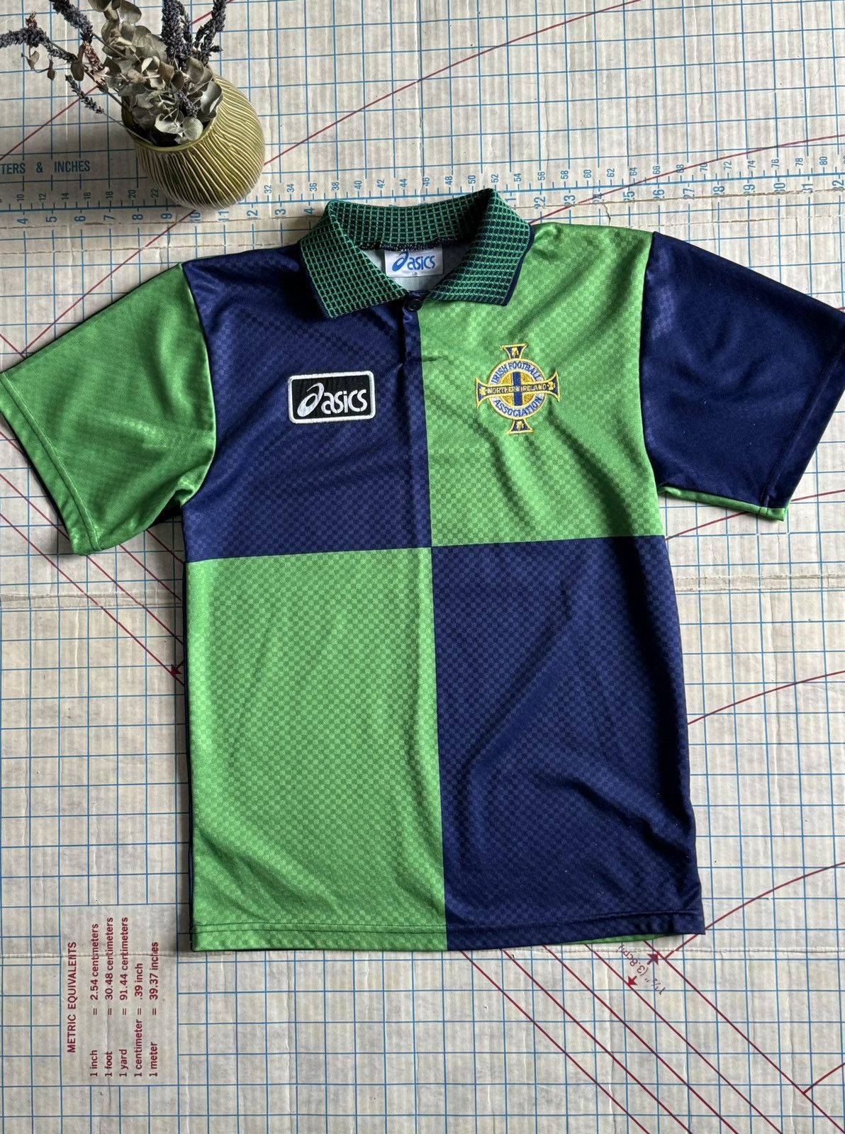 Asics Vintage ASICS Irish Football Association Jersey Green Size US XS / EU 42 / 0 - 1 Thumbnail