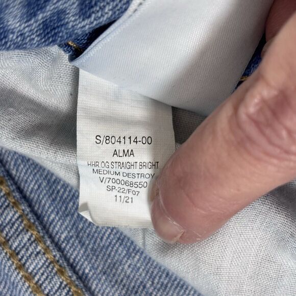 Old Navy Old Navy High Rise Straight Jean Women Blue Distressed 6 Size 28" / US 6 / IT 42 - 11 Thumbnail