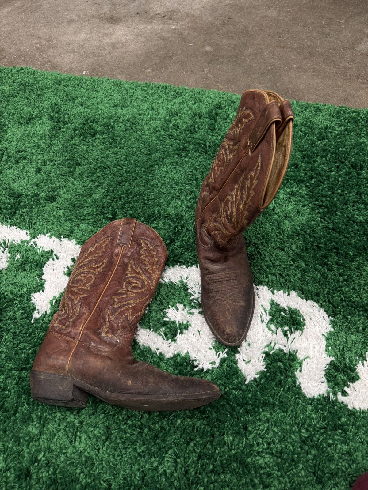 Cowboy Equipment Vintage Brown Leather Justin Cowboy Boots 10 Size US 10 / EU 43 - 4 Thumbnail
