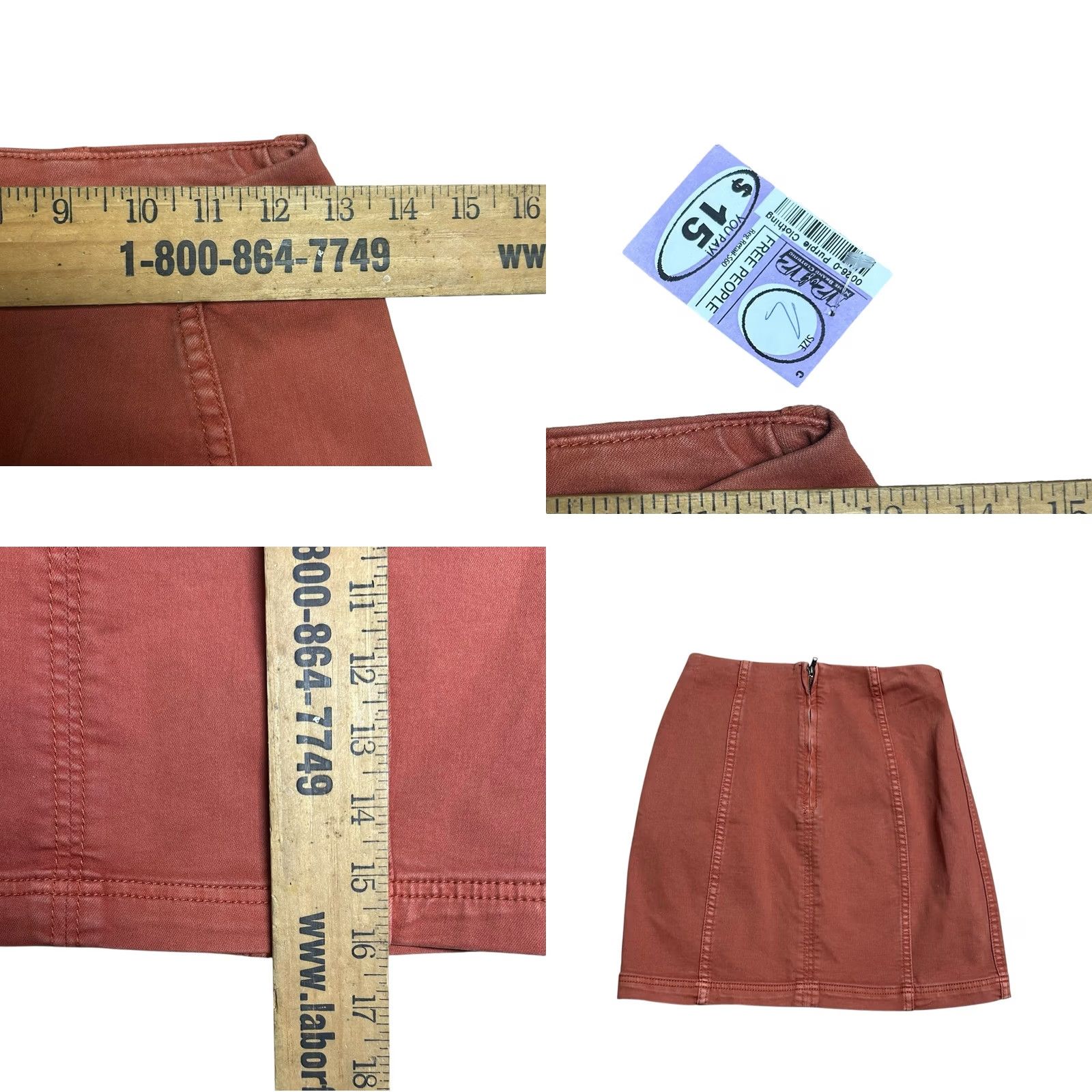 Free People Free People Modern Femme Denim Short Mini Skirt Copper Brown/Orange Size 2 Women Size 26" / US 2 / IT 38 - 8 Thumbnail