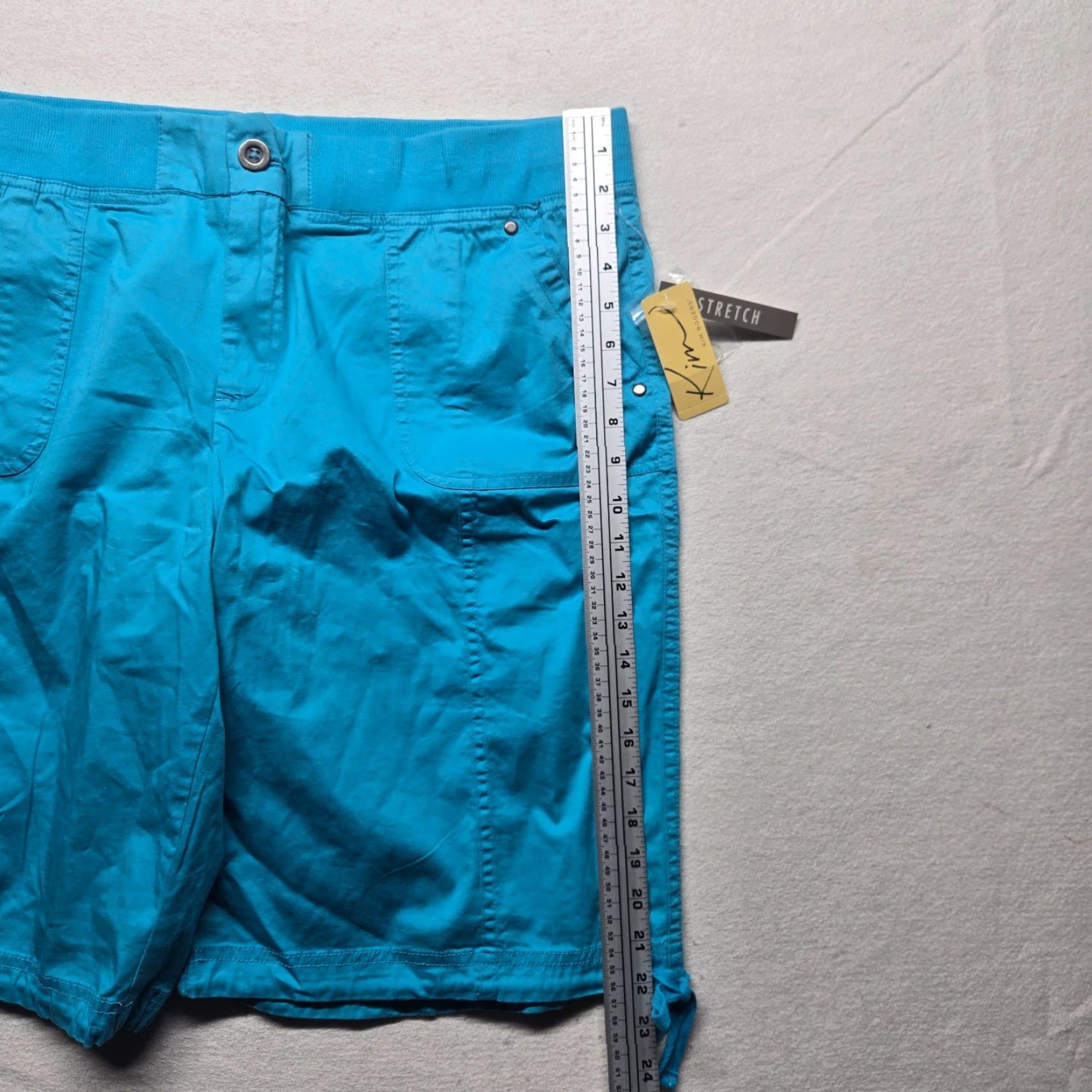 Vintage Kim Rogers Bermuda Pants Solid Turquoise Stretch Adult Women Size 18 Womens Plus 18 Turquoise Bermuda Pants 90s? Size 40" / US 18 - 5 Thumbnail