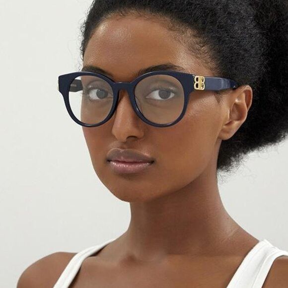 Balenciaga Balenciaga BB0173O 002 Eyeglasses Havana 51mm Round Frame Size ONE SIZE - 3 Thumbnail