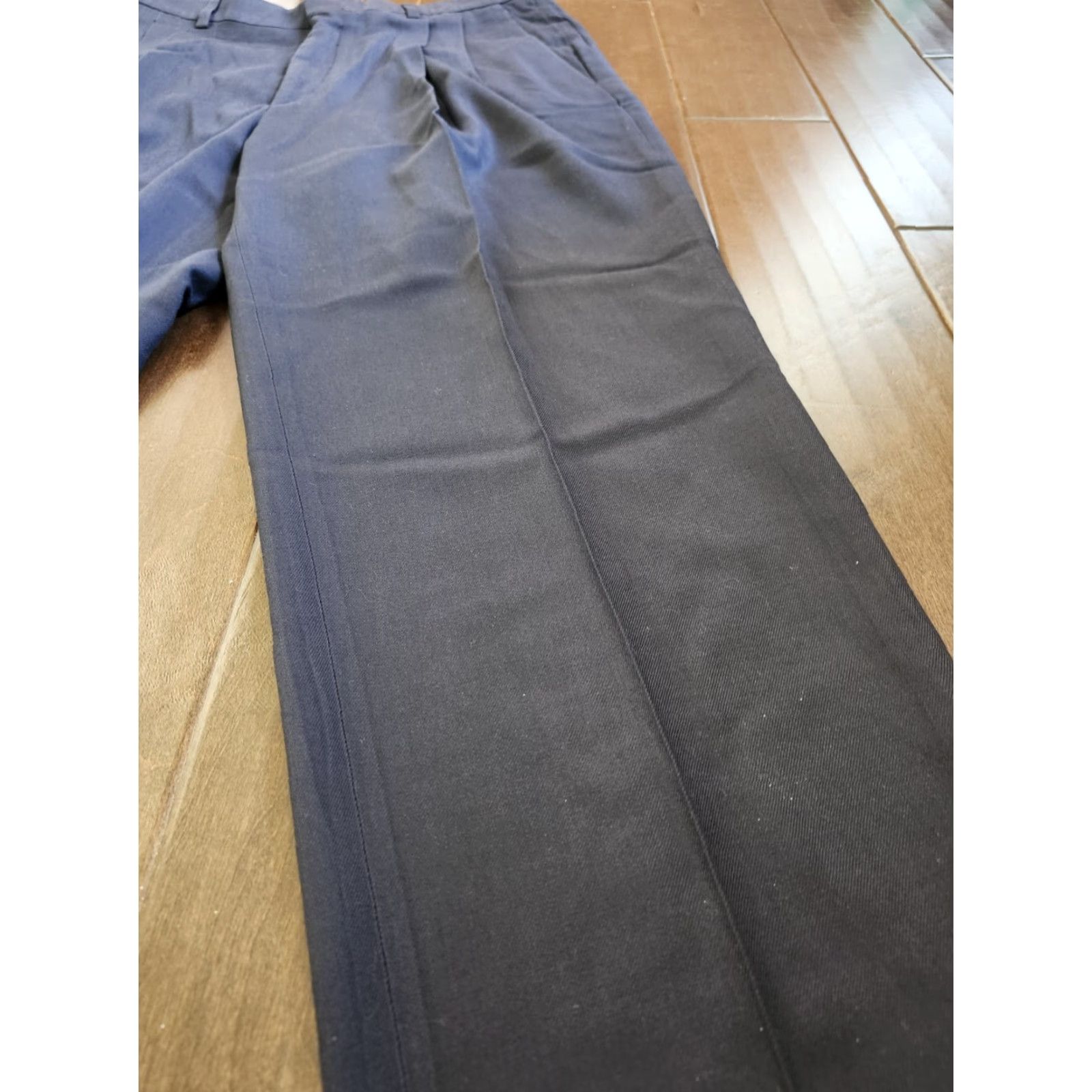 Savane Savane Dress Pants Navy Blue W34 L29 Men's Regular Polyester Wool Zip Button Business Formal Wedding Shirt/Pants? Size US 34 / EU 50 - 6 Thumbnail