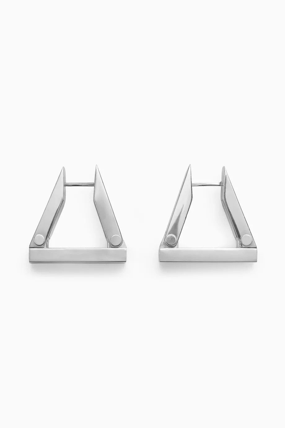 Bottega Veneta o1n1vont1124 Size: OS / Bolt Triangle Hoop Earrings Silver Size ONE SIZE - 1 Thumbnail