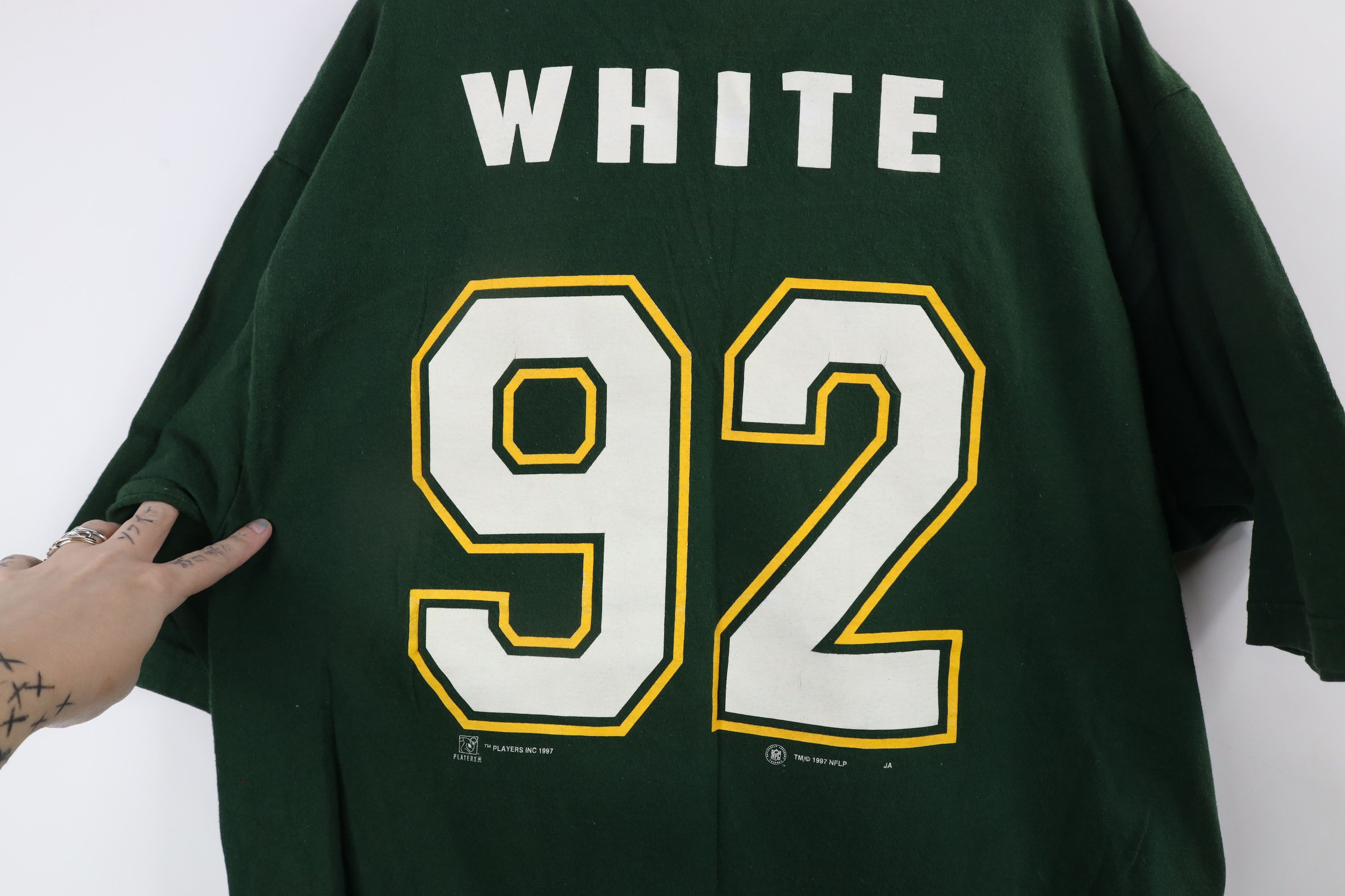 Vintage Vintage 90s Reggie White Green Bay Packers Football T-Shirt Size US L / EU 52-54 / 3 - 9 Thumbnail