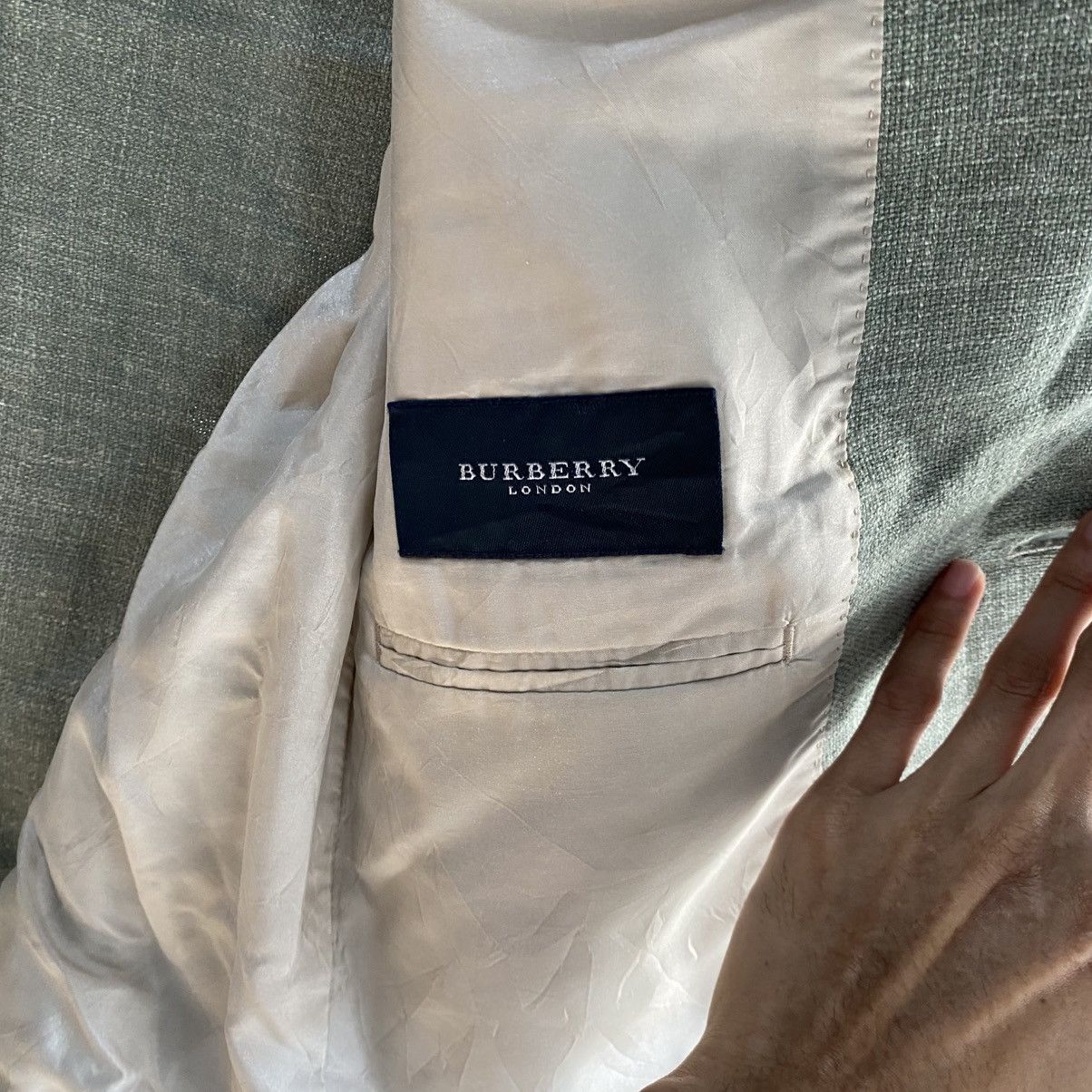 Burberry × Vintage Mens Blazer Jacket Burberrys Silk, Linen And Wool Size Large Size 44R - 9 Thumbnail