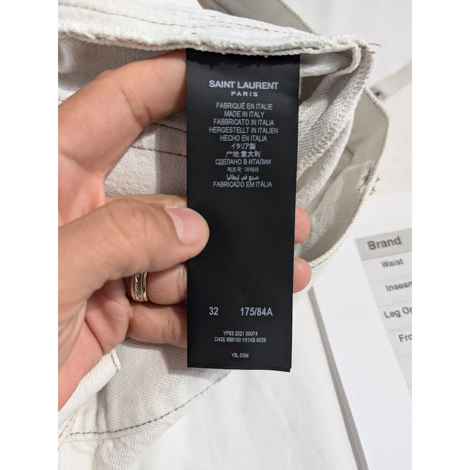 Saint Laurent Paris o1rshd1 Baggy Shorts Tigh LE in Grey Off-White Size US 32 / EU 48 - 15 Thumbnail
