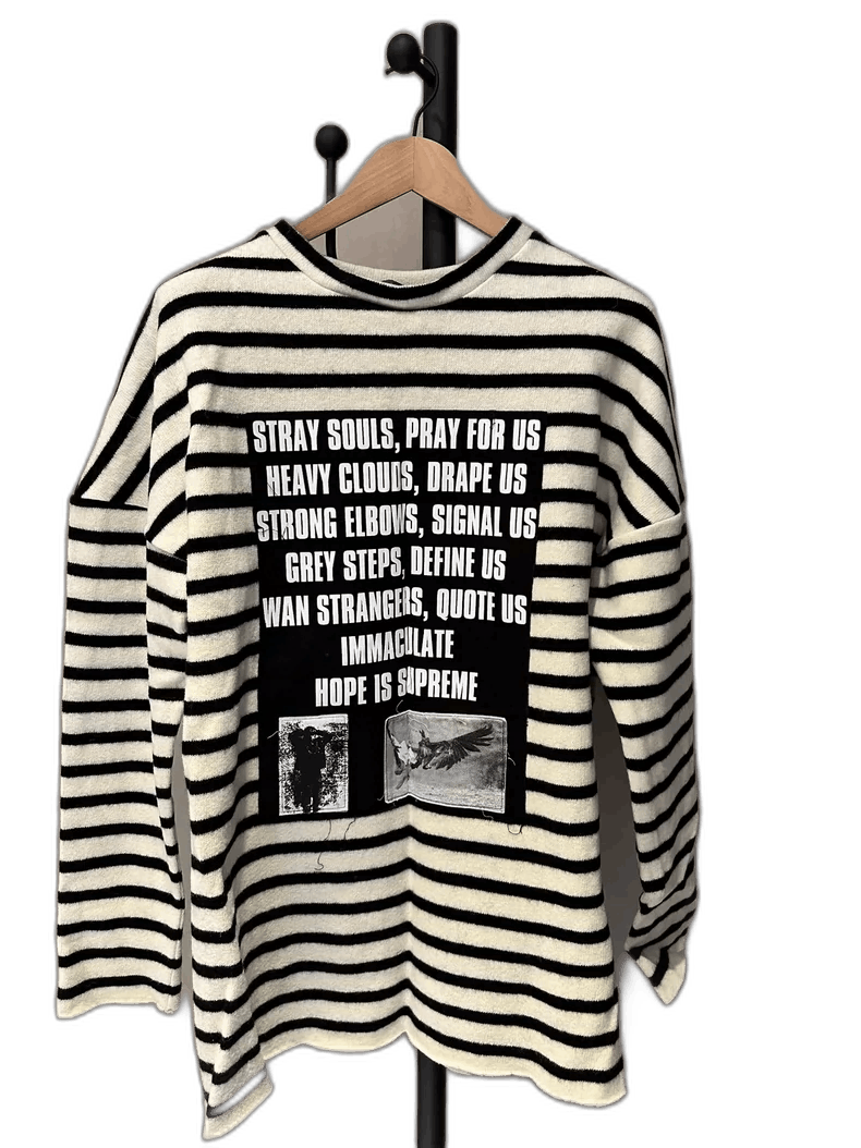 Raf Simons raf simons striped sweater with graphic design Size US M / EU 48-50 / 2 - 1 Thumbnail
