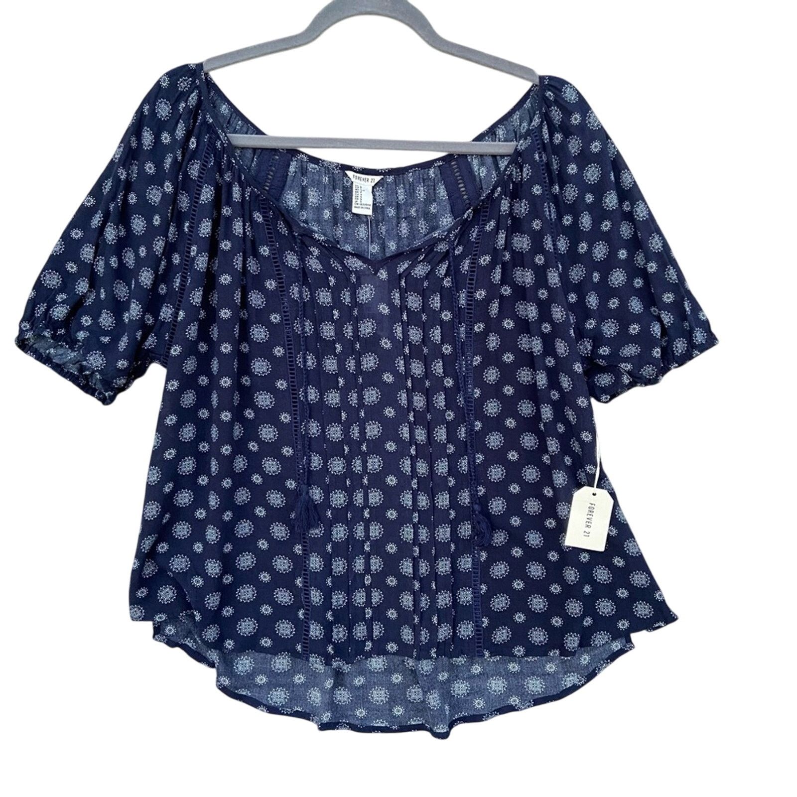 Forever 21 NWT Forever 21 Womens Small Front Tie Semi Sheer Blouse Size S / US 4 / IT 40 - 1 Thumbnail