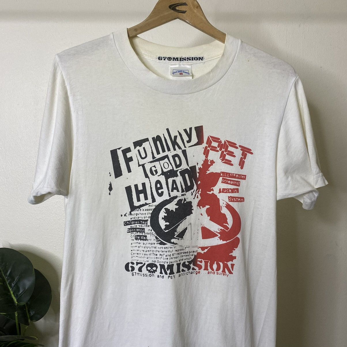 Japanese Brand × Seditionaries × Vintage Vtg 1990s 67 Mission Anarchist Are Pretty Funky God Head Tee Size US S / EU 44-46 / 1 - 2 Thumbnail