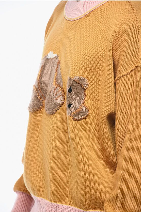 Palm Angels o1y0325 Logo Crewneck Sweater in Yellow/Pink Size US L / EU 52-54 / 3 - 2 Thumbnail