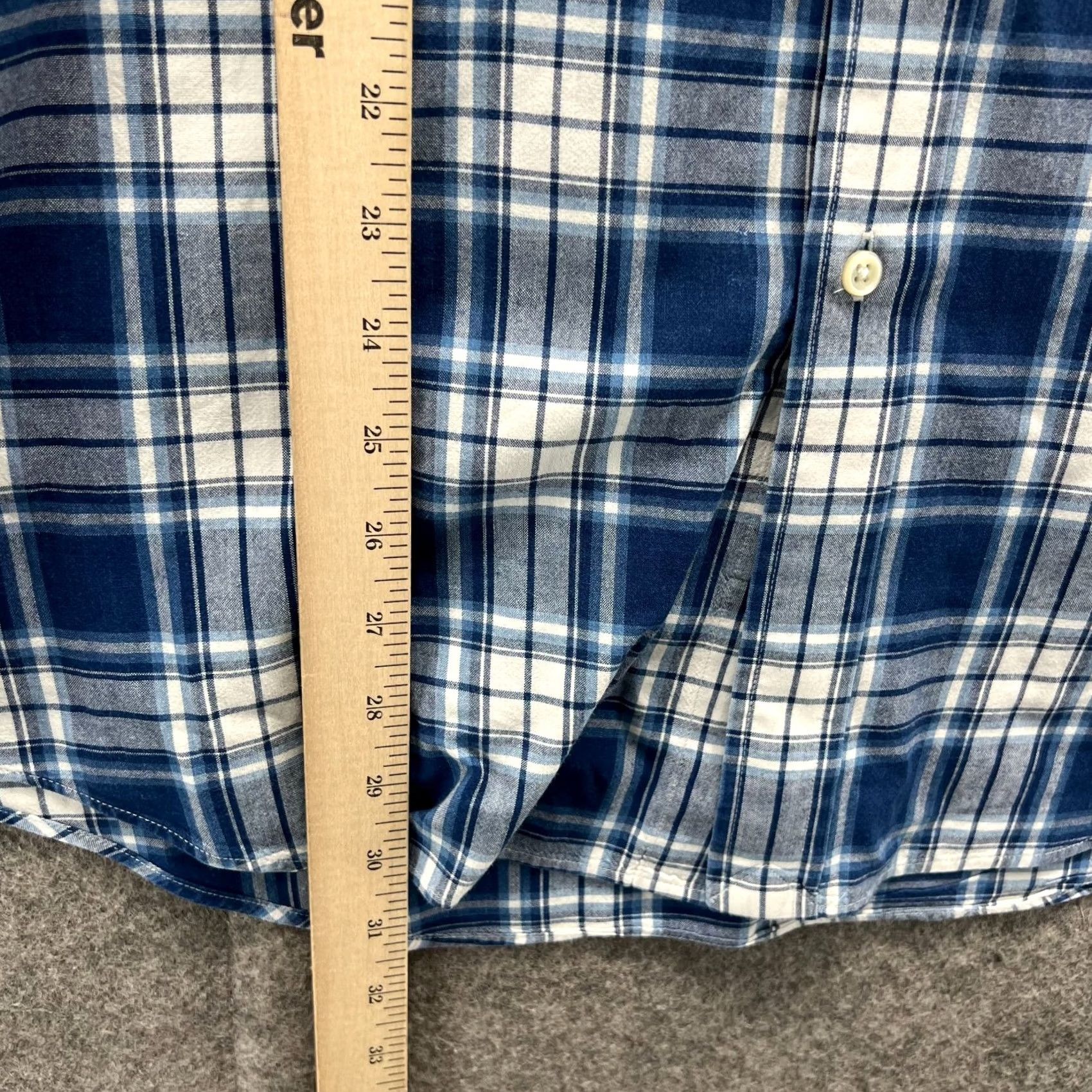 Polo Ralph Lauren VINTAGE Polo Ralph Lauren Shirt Mens Large Blue Button-Down Indigo Oxford Plaid Size US L / EU 52-54 / 3 - 4 Thumbnail