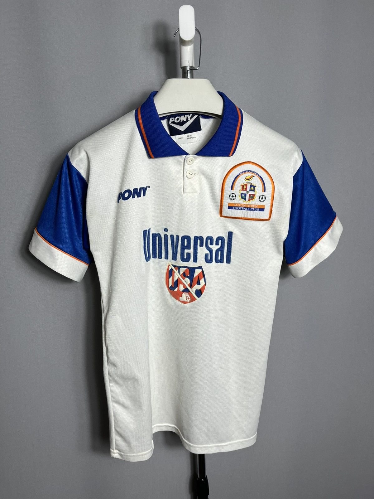 PONY 1995 1996 1997 Luton Town Home Shirt Soccer Jersey Size US S / EU 44-46 / 1 - 1 Thumbnail