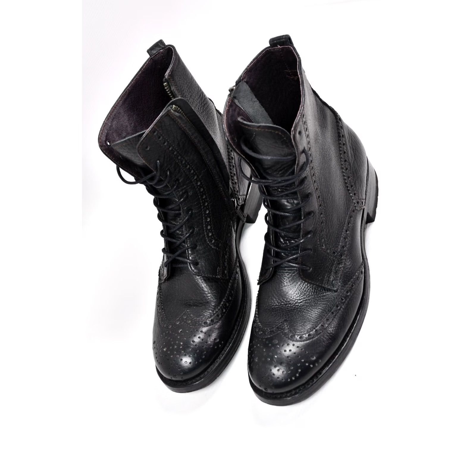 Vintage Sendra Western Boots Lace Up Black Leather Men's 8.5 US Size - Leather 100% Raw-Tex? Size US 9 / EU 42 - 6 Thumbnail