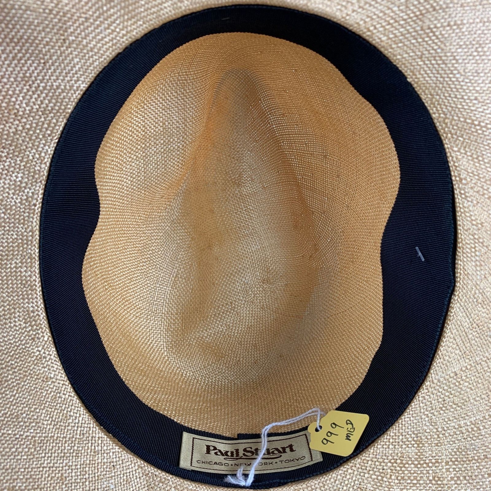 Paul Stuart Vintage PAUL STUART Beige Straw Fedora Hat Size ONE SIZE - 5 Thumbnail