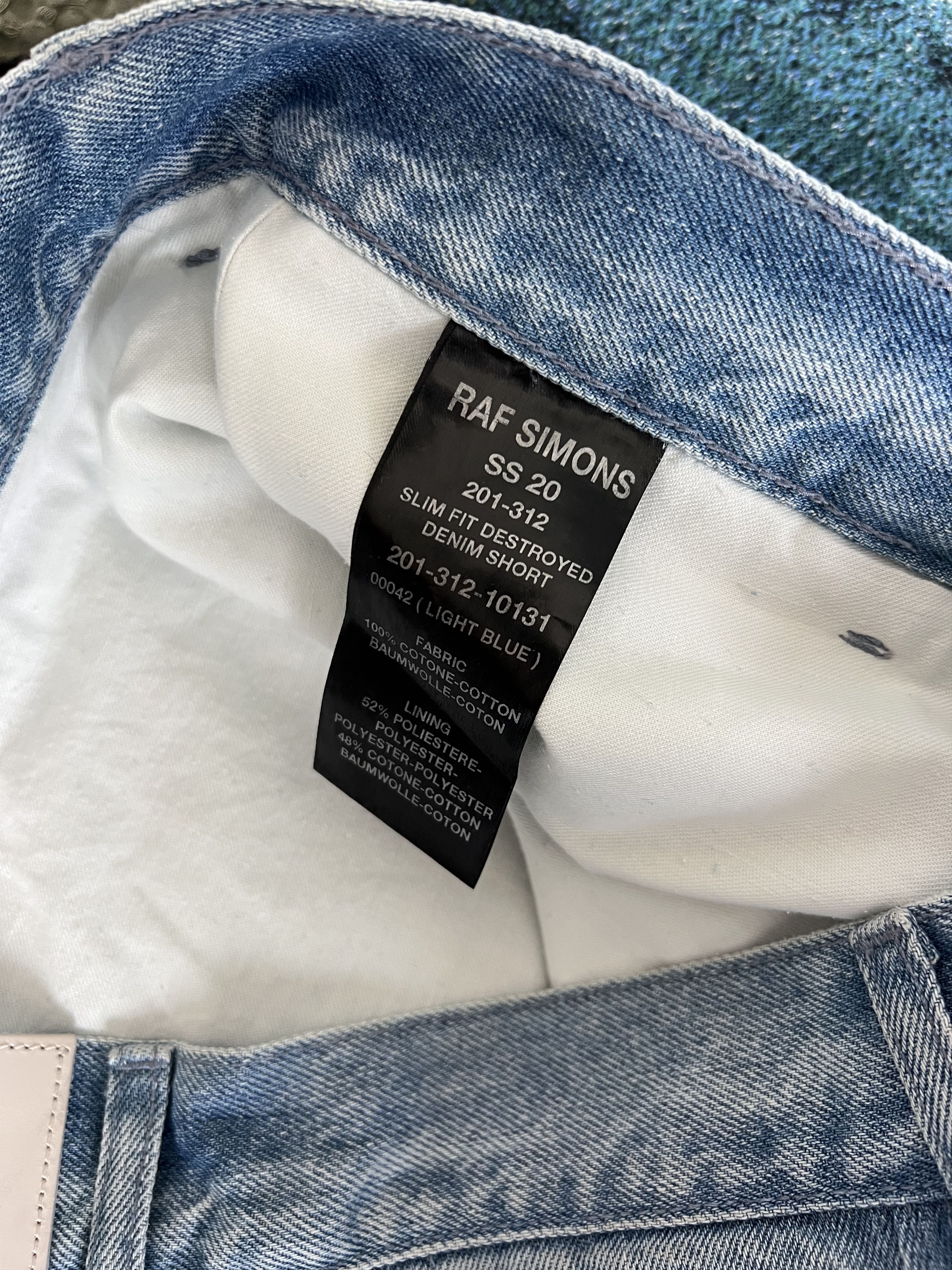 Raf Simons Raf Simons Destroyed Denim Shorts in Blue Size US 33 - 10 Thumbnail