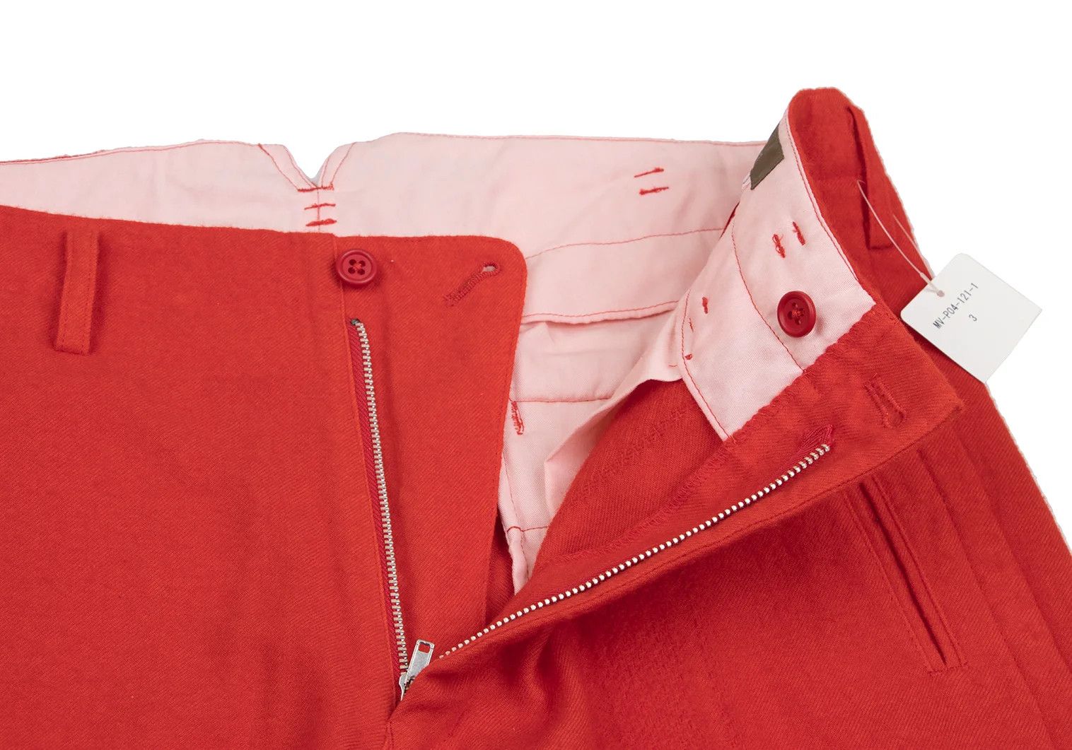 Jean Paul Gaultier Wool Dyed Striped Pants in Red Size 3 Size US 34 / EU 50 - 4 Thumbnail