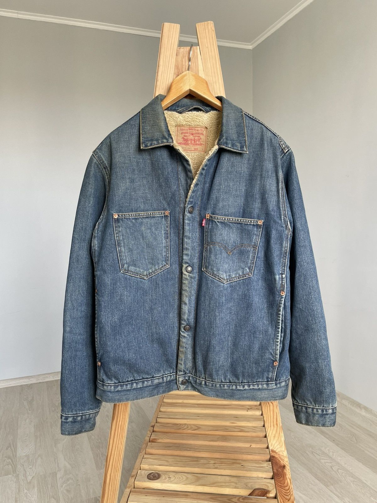 Vintage Levis Levi Denim Fur Lined Jacket Sherpa Trucker Jacket