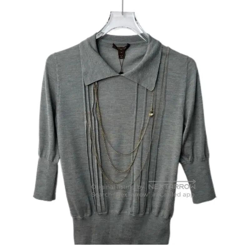 Louis Vuitton Louis Vuitton Gray Cotton Blend Sweater . Size M / US 6-8 / IT 42-44 - 1 Thumbnail