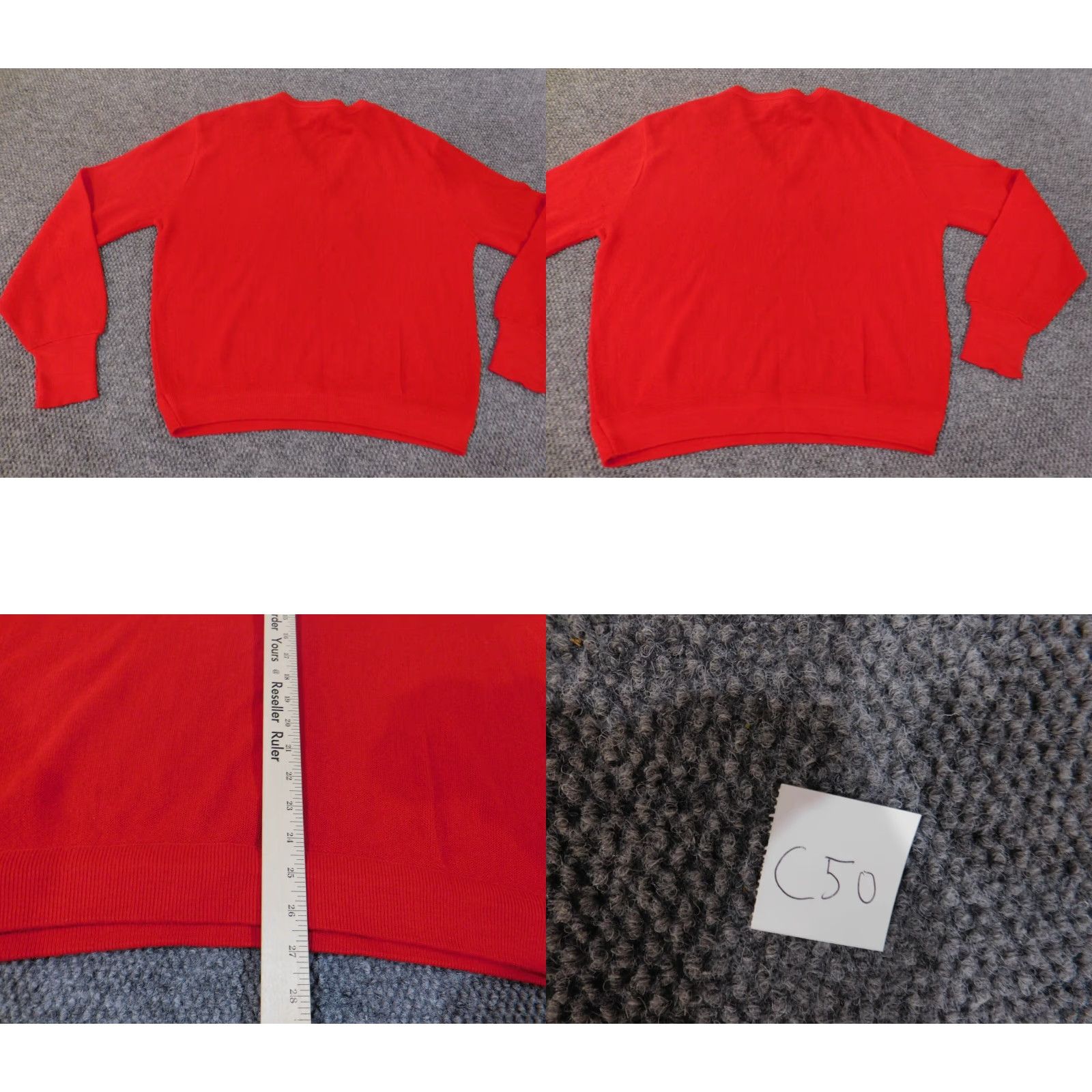 Lacoste Lacoste Sweater XL Mens V-Neck Red Acrylic Cable-Knit Full Zip Pullover Retro Vintage No Size US XL / EU 56 / 4 - 8 Thumbnail