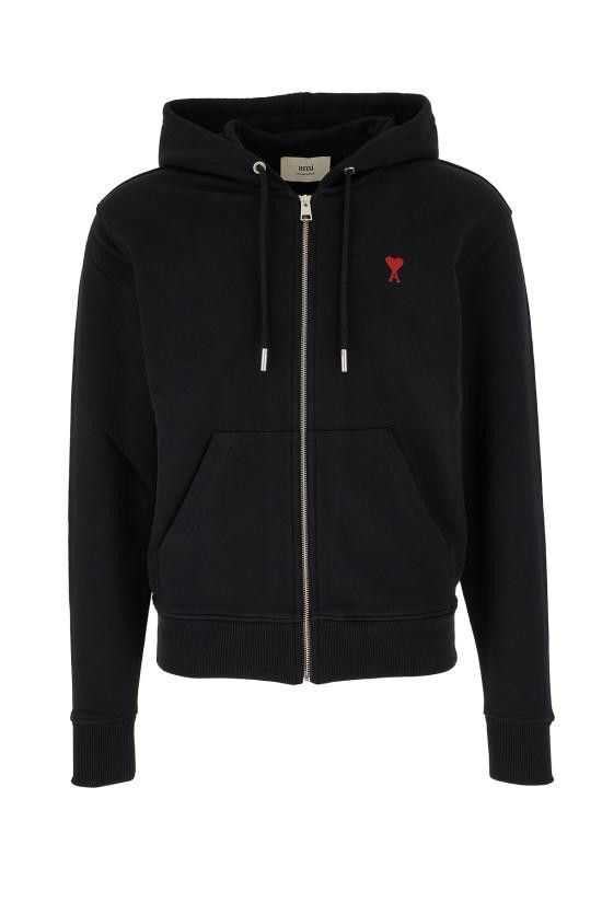 パーカー・フーディ AMI Men Hoodies BFUSW035730 001 BLACK AMI Paris AMI DE COEUR HOODIE Black | BSTN Store