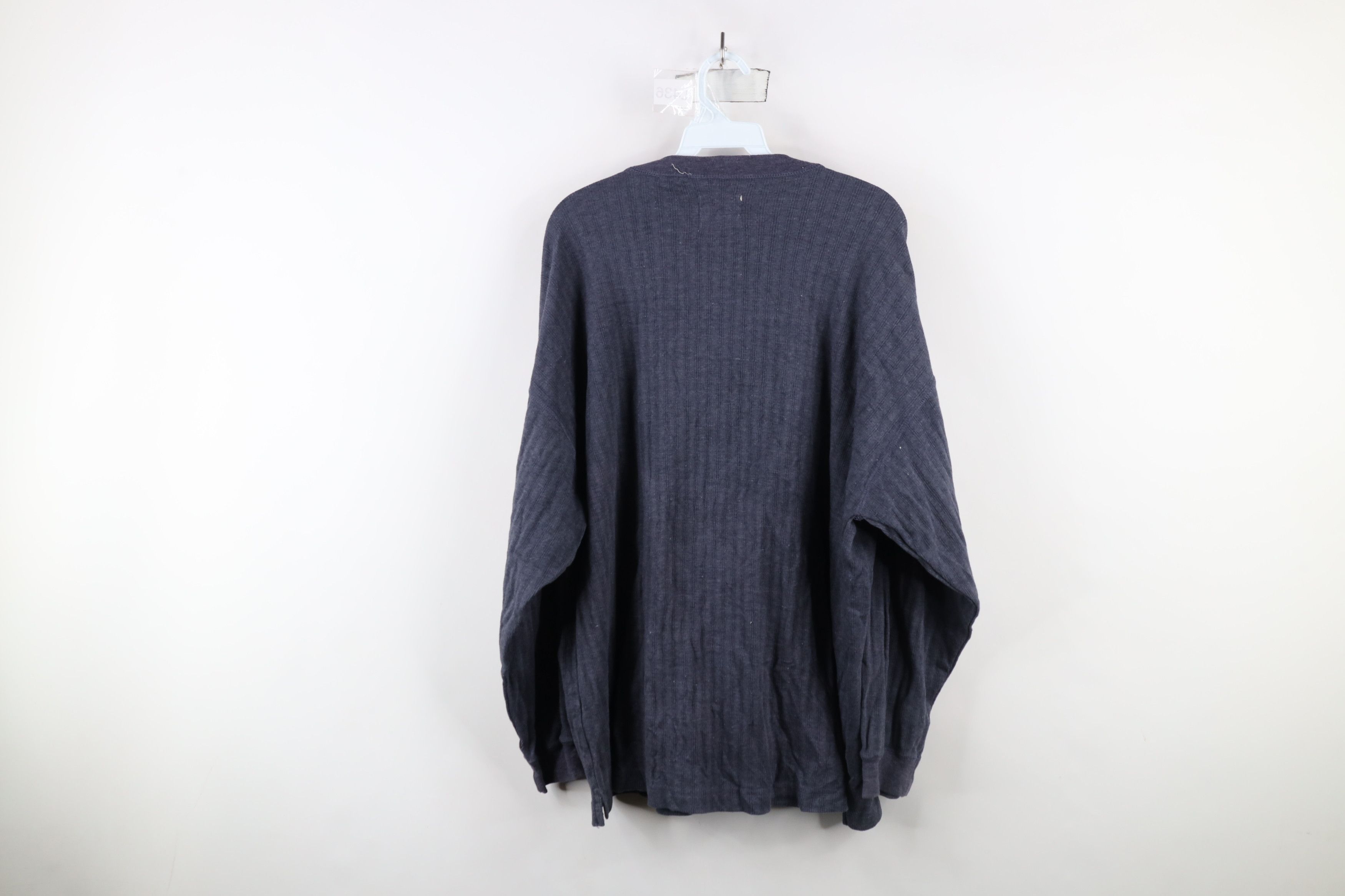 Vintage Vintage 90s Streetwear Ribbed Long Sleeve Henley T-Shirt Size US XL / EU 56 / 4 - 11 Thumbnail