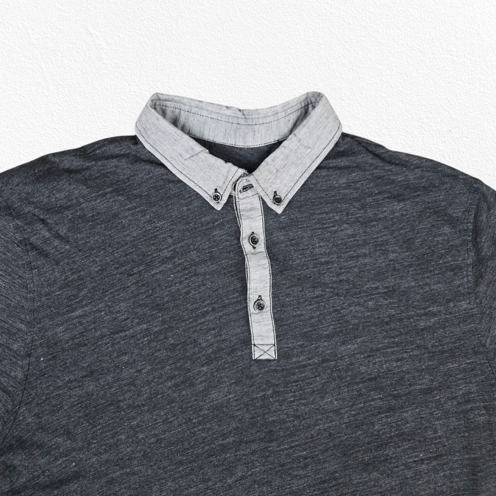 Howe Howe Gray Semi Sheer Short Sleeve Polo Shirt Size XL Size US XL / EU 56 / 4 - 3 Thumbnail