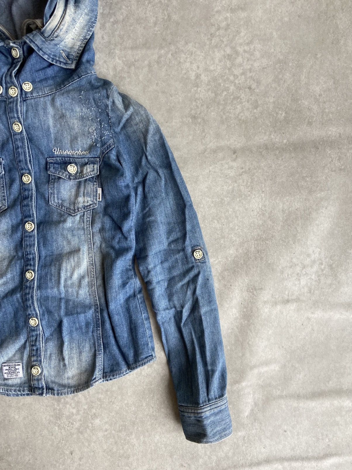 If Six Was Nine × Japanese Brand × Le Grande Bleu (L.G.B.) BACKS BONO Button Up Hoodie Denim Flannel Size US M / EU 48-50 / 2 - 3 Thumbnail
