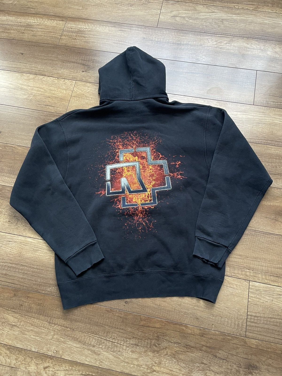 Band Tees Rammstein Vintage Hoodie Pullover 90s Big Logo Size US XL / EU 56 / 4 - 1 Thumbnail