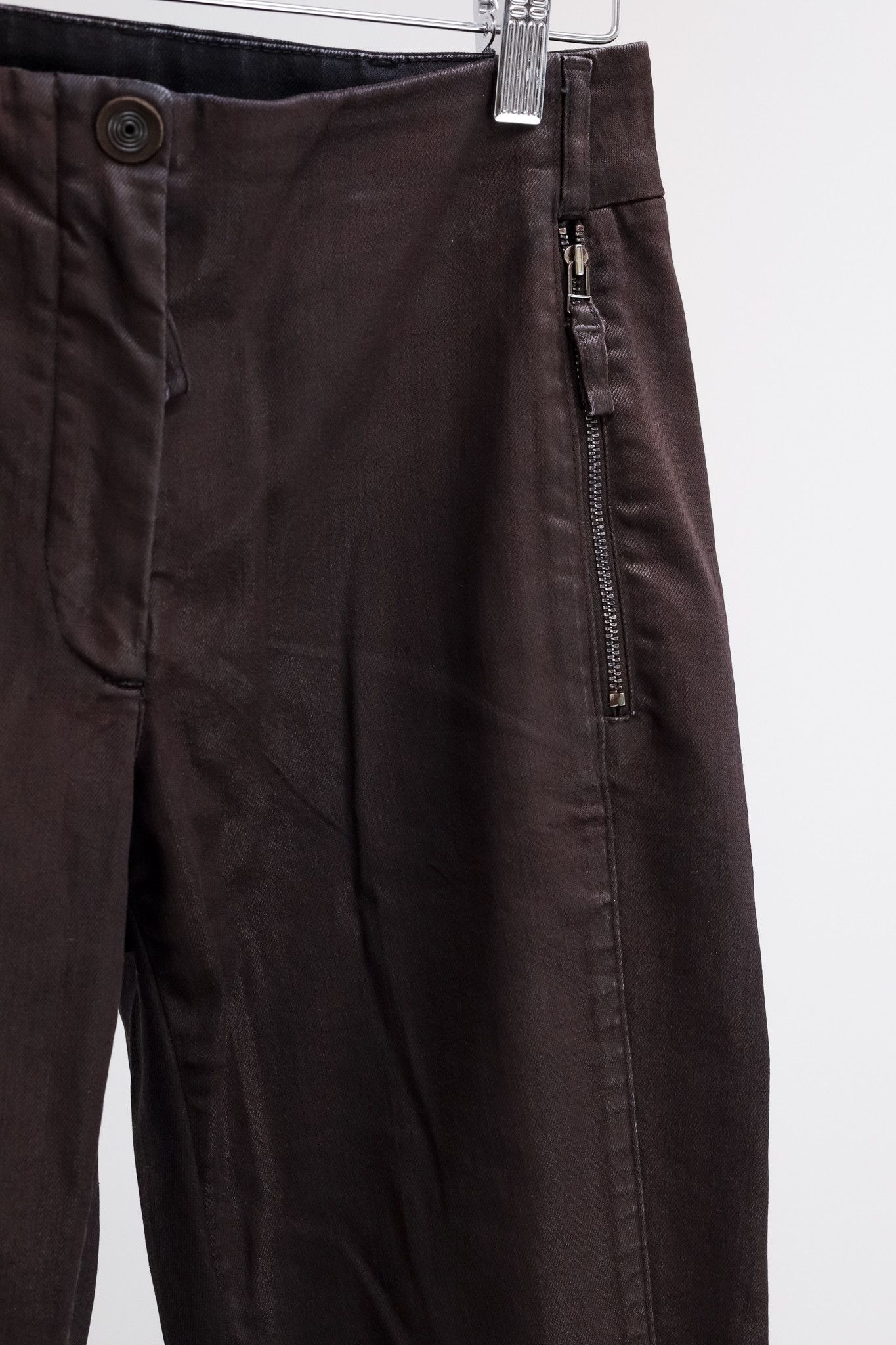 Annette Gortz Annette Gortz AW/14 Road Burgundy Waxed Zip-Pocket Jeans Size 30" / US 8 / IT 44 - 5 Thumbnail