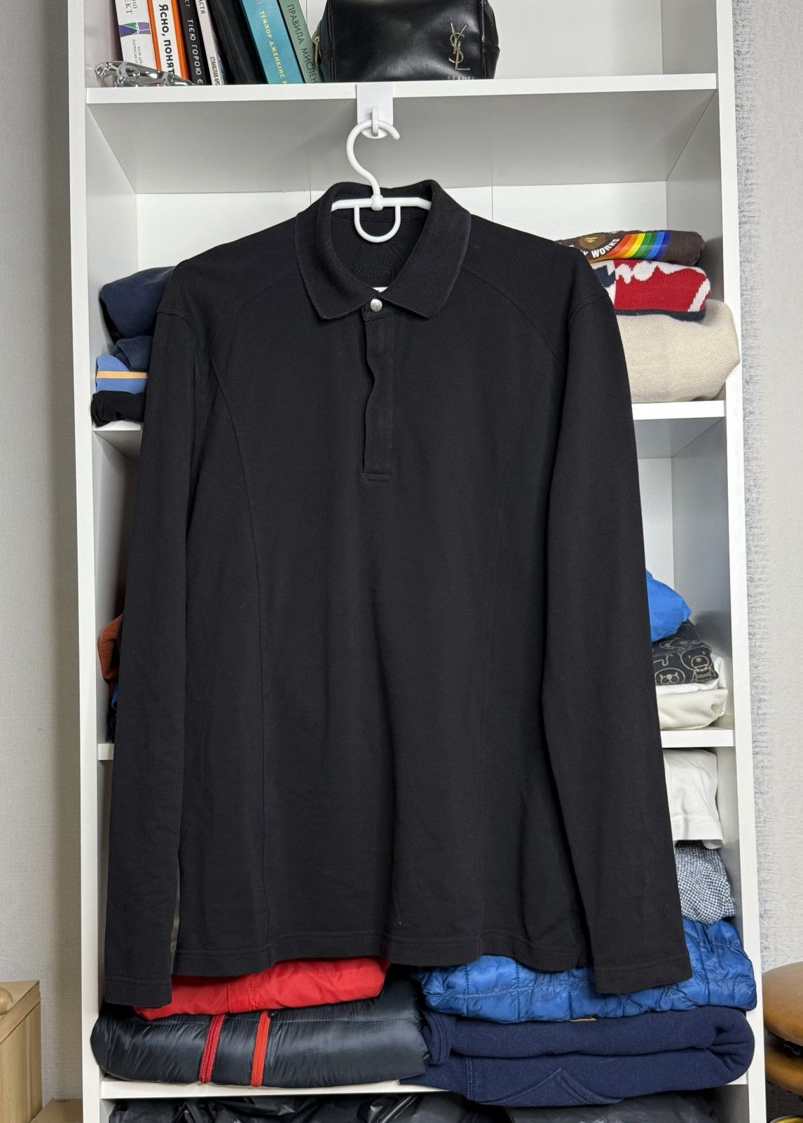 Ermenegildo Zegna Zegna Sport Black Polo long sleeves size M Size US M / EU 48-50 / 2 - 2 Thumbnail