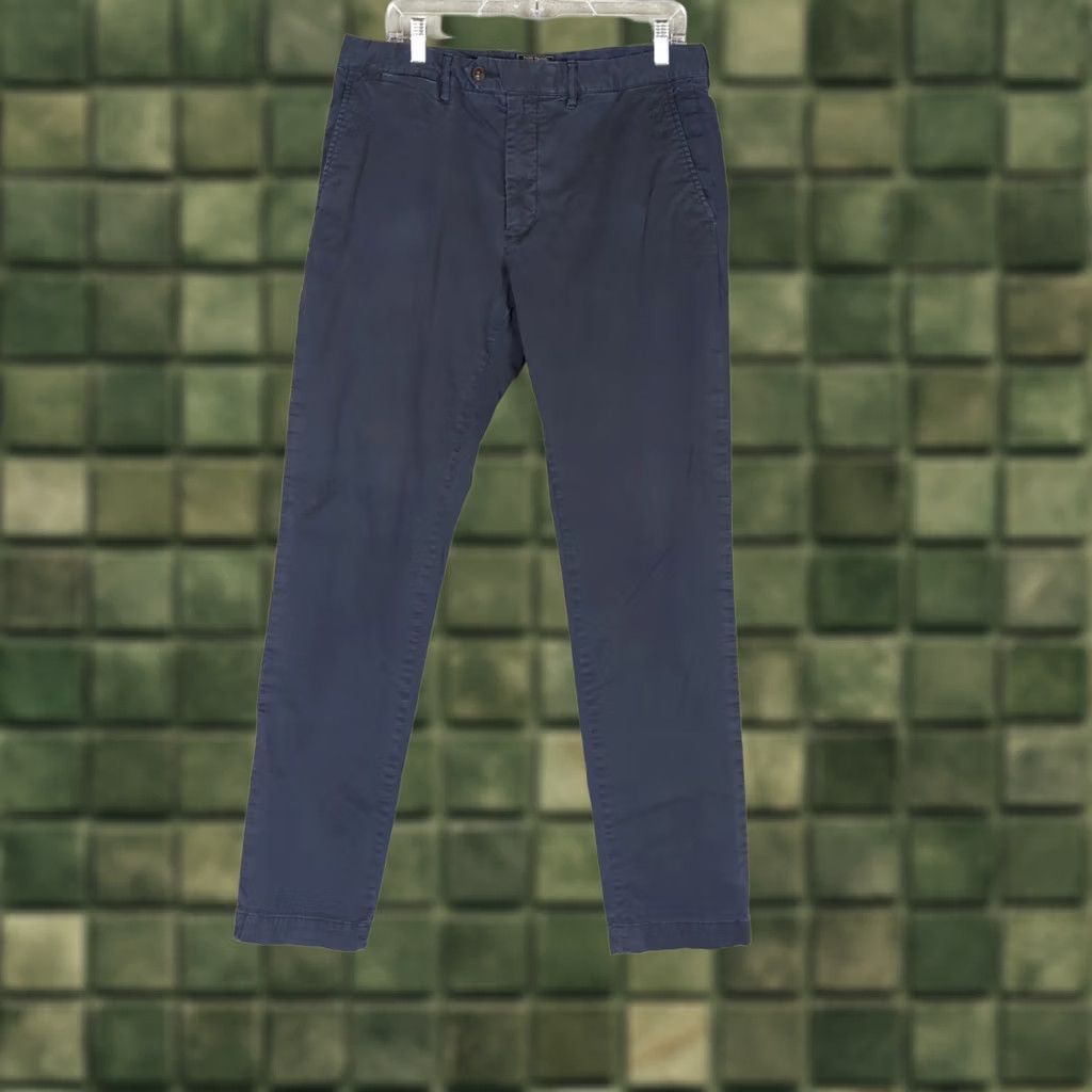 Todd Snyder TODD SNYDER Slim Fit Stretch Chino Pants 34x34 Blue 5-Pocket Button Zip Casual Business Workwear Mens Slim Straight Leg Side Rivets 33in Inseam Size US 34 / EU 50 - 1 Preview