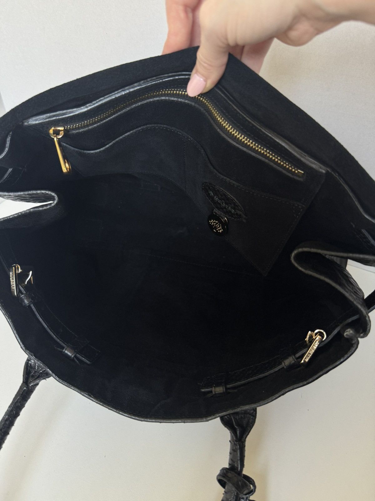 Mulberry Mulberry Silky Snake Shine Bayswater Ink Blue Size ONE SIZE - 9 Thumbnail