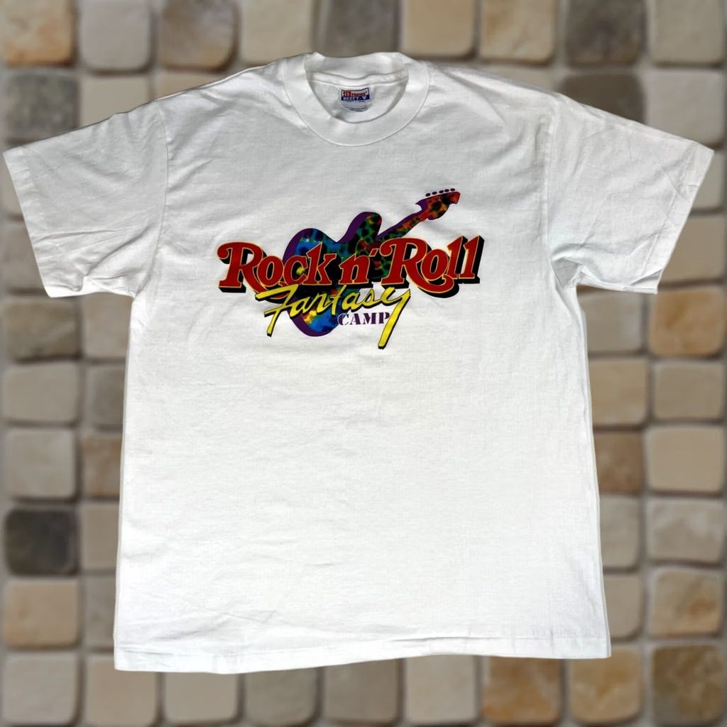 Hanes VINTAGE Hanes Rock T-Shirt Unisex Adults L White Rock Fantasy Camp 90s Size US L / EU 52-54 / 3 - 1 Thumbnail