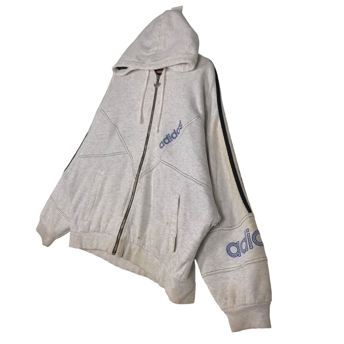 Adidas 🔥90’s Vintage Adidas Hoodie Big Logo Spell Out Size US XL / EU 56 / 4 - 9 Thumbnail