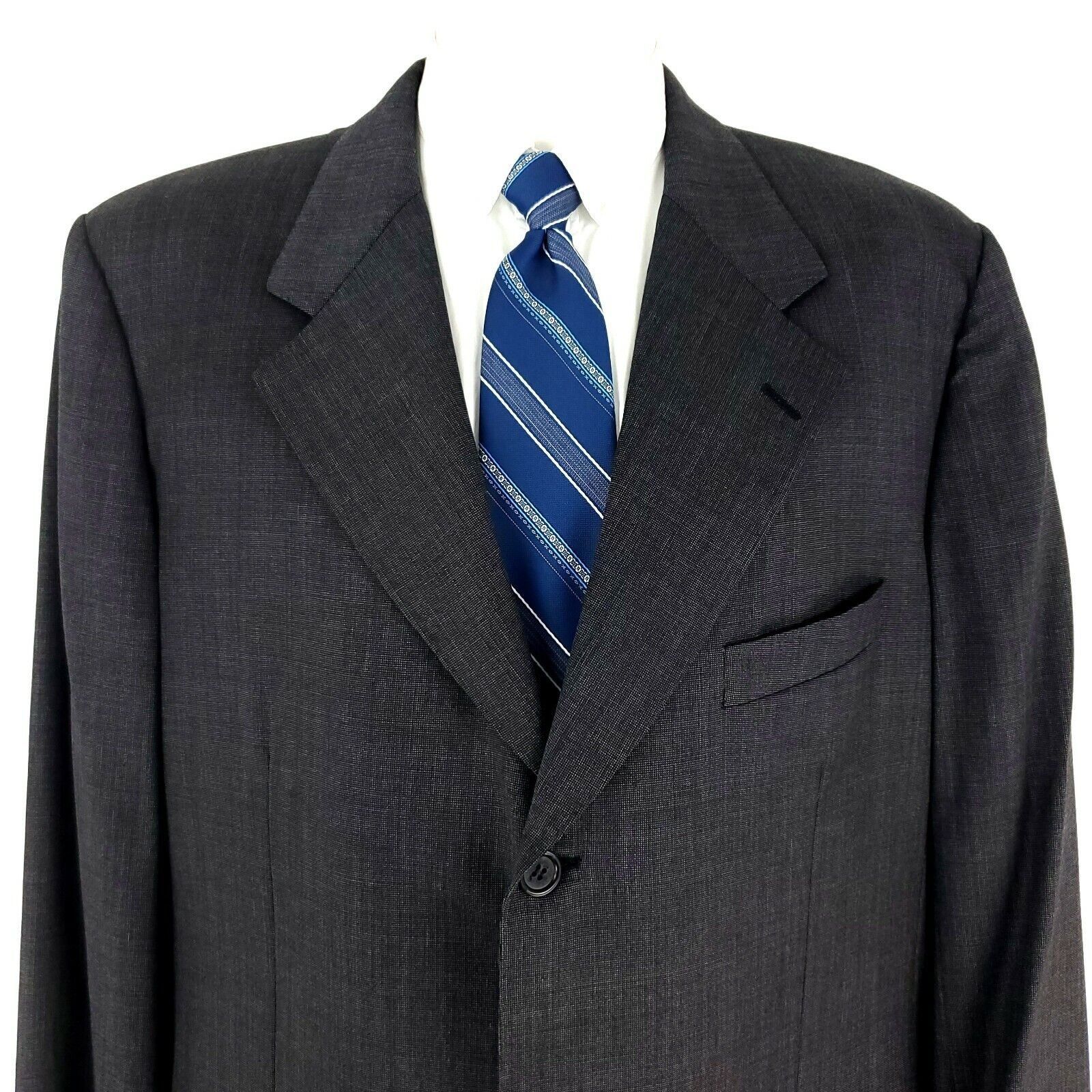 J.P. Tilford × Samuelsohn Samuelsohn JP Tilford Wool 3 Button Blazer 44L Gray Nailshea Size 44L - 1 Thumbnail
