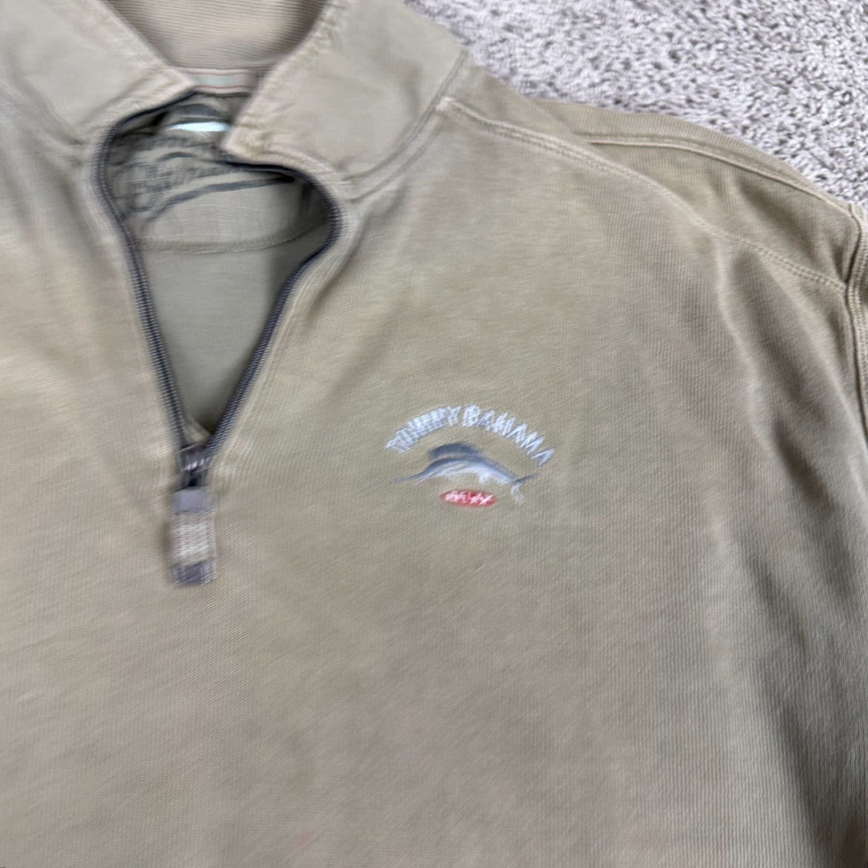 Tommy Bahama Tommy Bahama Sweater Mens XL Brown Pullover 1/4 Zip Cotton Casual Size US XL / EU 56 / 4 - 5 Thumbnail