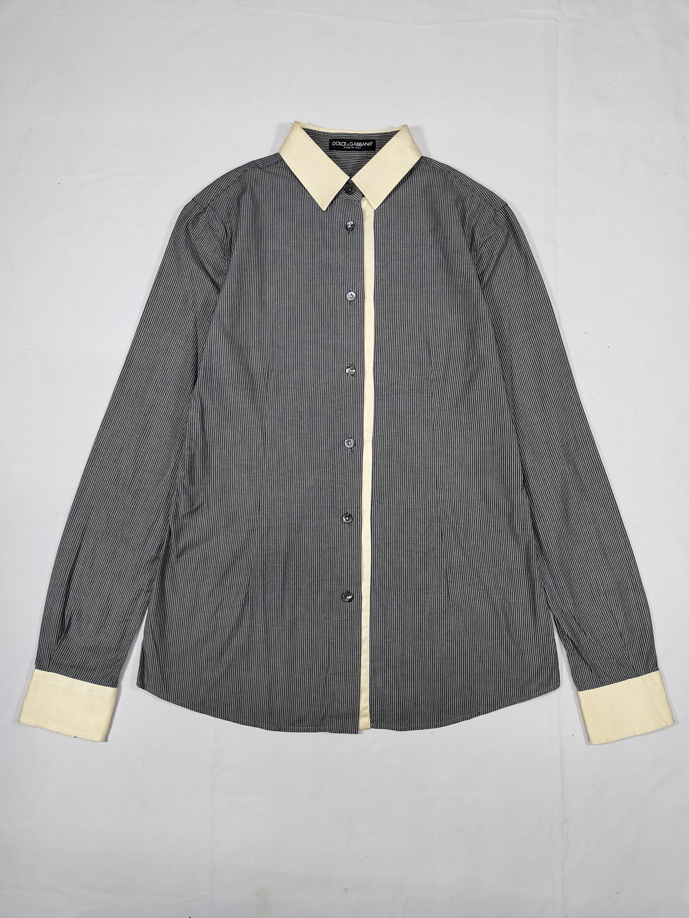 Dolce & Gabbana Dolce & Gabbana - Tailoring Pinstripe Contras Panel Shirt Size M / US 6-8 / IT 42-44 - 4 Thumbnail