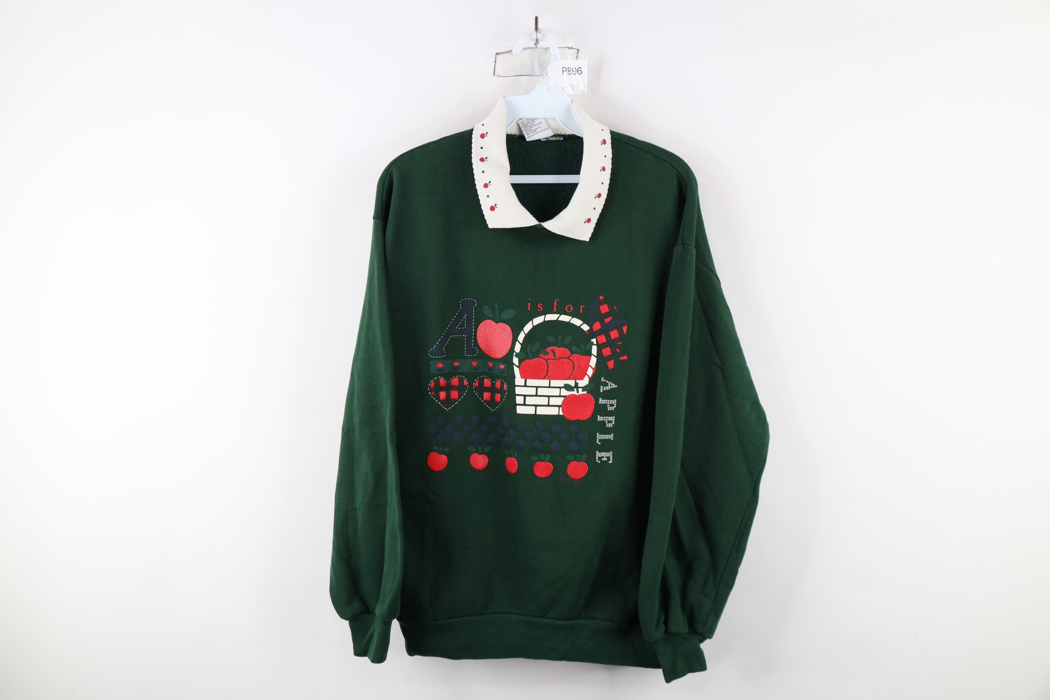 Vintage Vintage 90s Streetwear Is For Apple Collared Sweatshirt USA Size L / US 10 / IT 46 - 1 Thumbnail