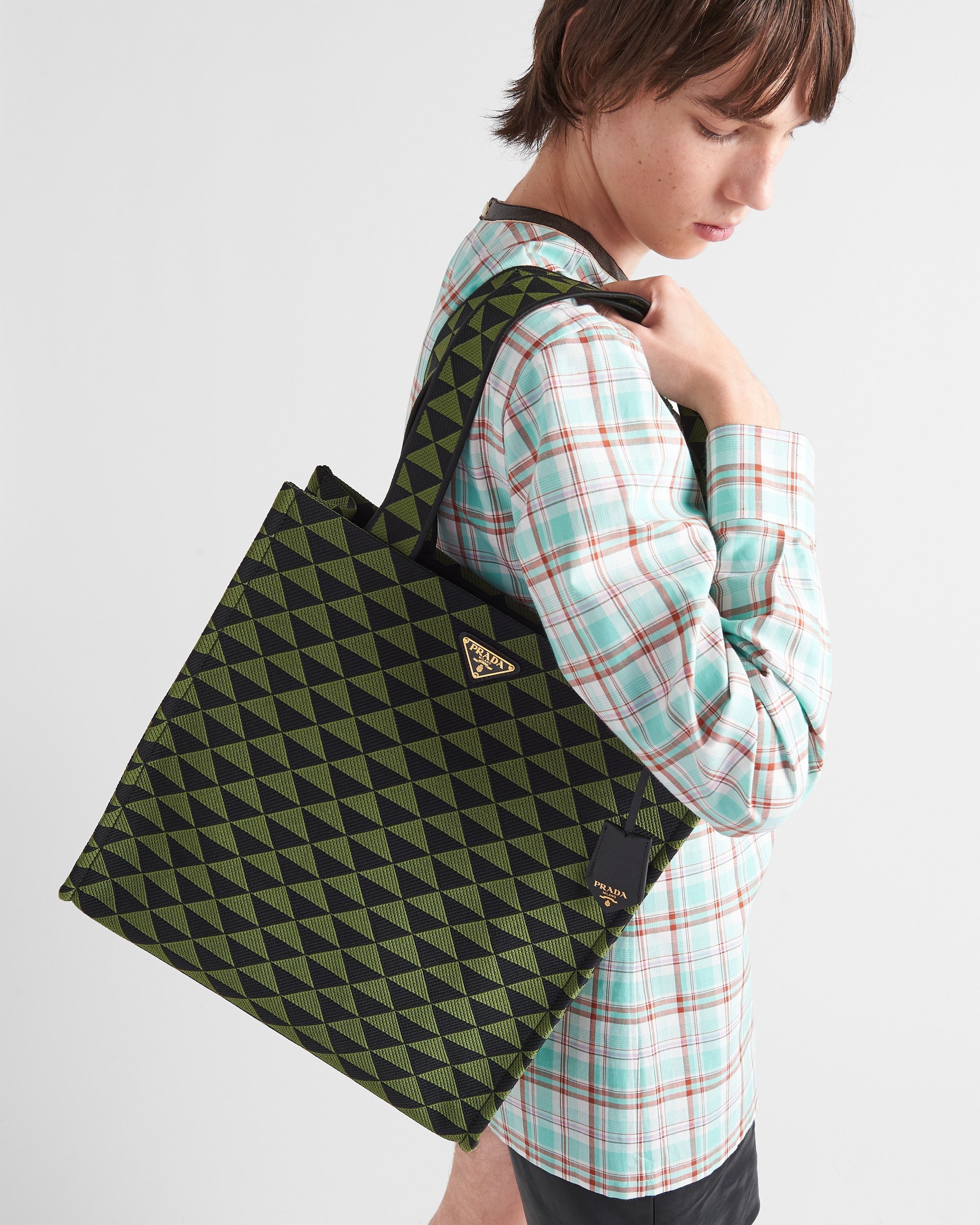 Prada o1bcso1str1025 Size: OS / Jacquard Symbole Bag Green/Black Size ONE SIZE - 8 Thumbnail