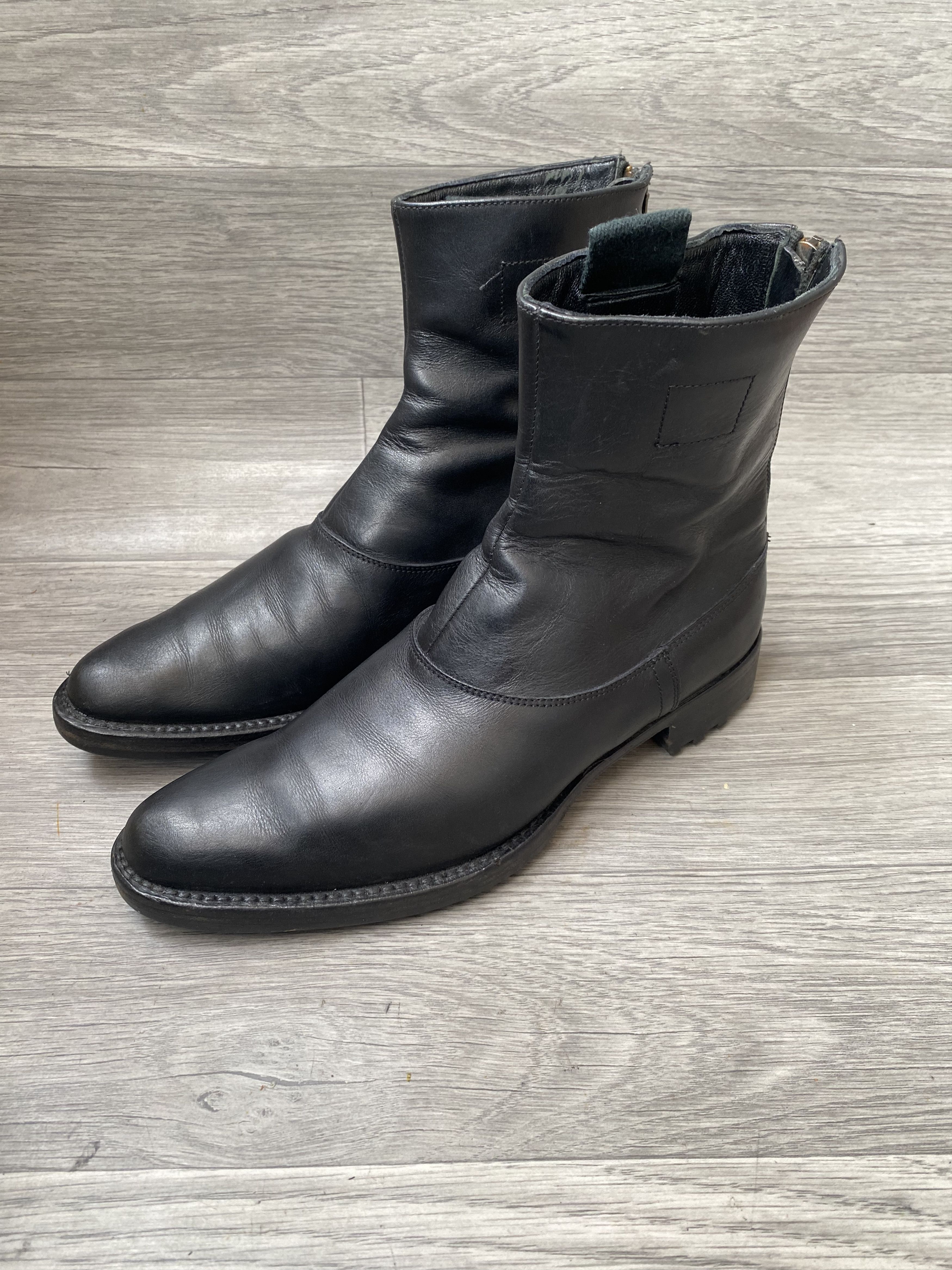 Vintage 90s Miu miu x prada black back zip-up boots sz 35
