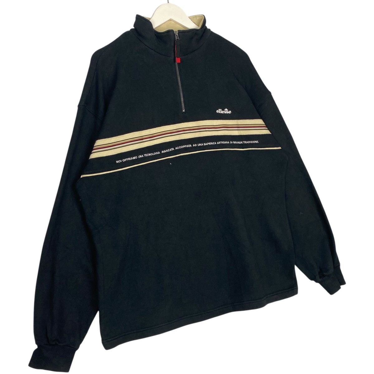 Vintage Vintage Ellesse Half Zip Sweatshirt Pullover Black Size L Size US L / EU 52-54 / 3 - 3 Thumbnail