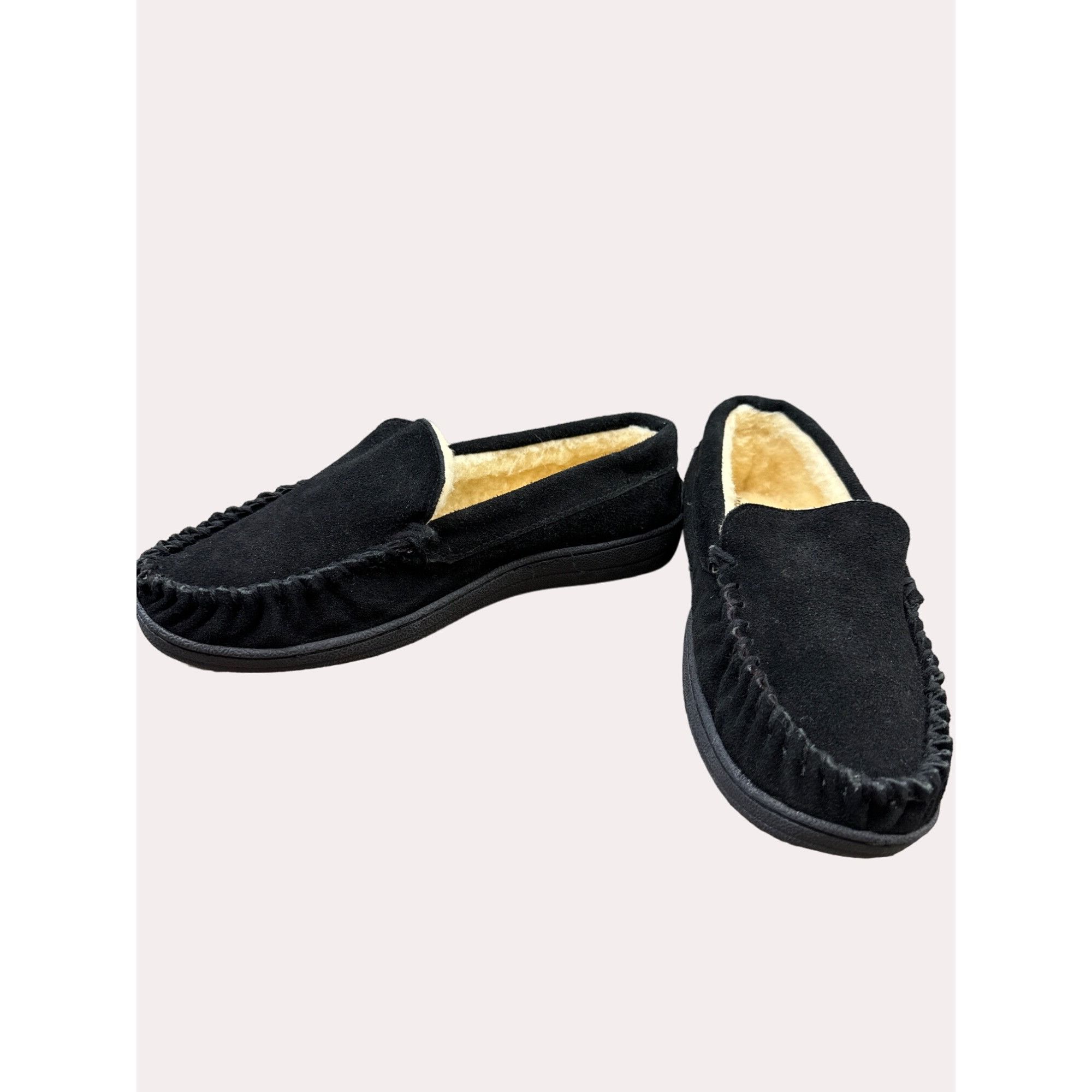 Alpinestars Alpine Swiss men’s Black suede moccasin slip fur lined shoes Size US 9 / EU 42 - 2 Thumbnail
