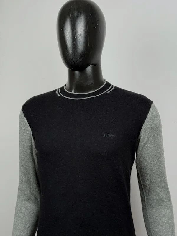 Armani Maglione Girocollo Armani Jeans Lana Grigio Nero M Size US M / EU 48-50 / 2 - 8 Thumbnail
